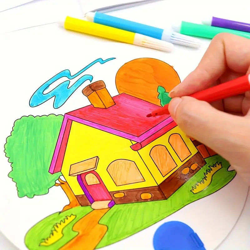 Lot de 12 Feutres Colorés pour Enfants – Pointe Moyenne, Lavables, Non Toxiques