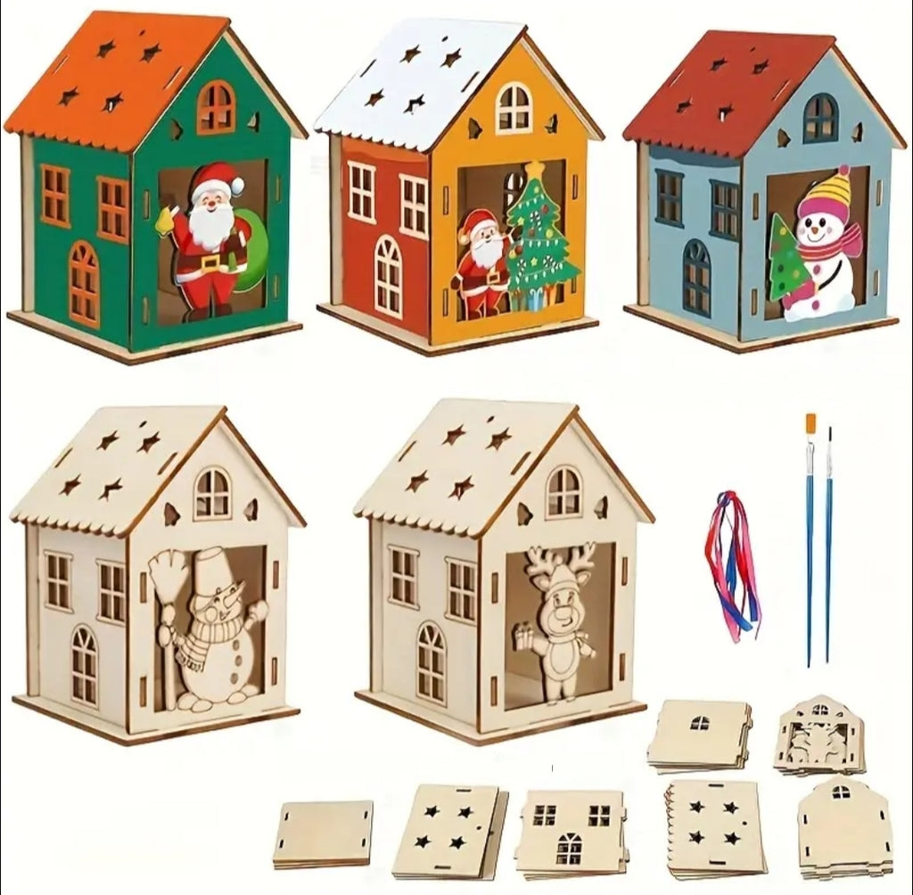 Kit Maisons en Bois à Personnaliser  Thème Noël