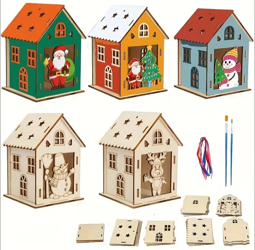 Kit Maisons en Bois à Personnaliser  Thème Noël