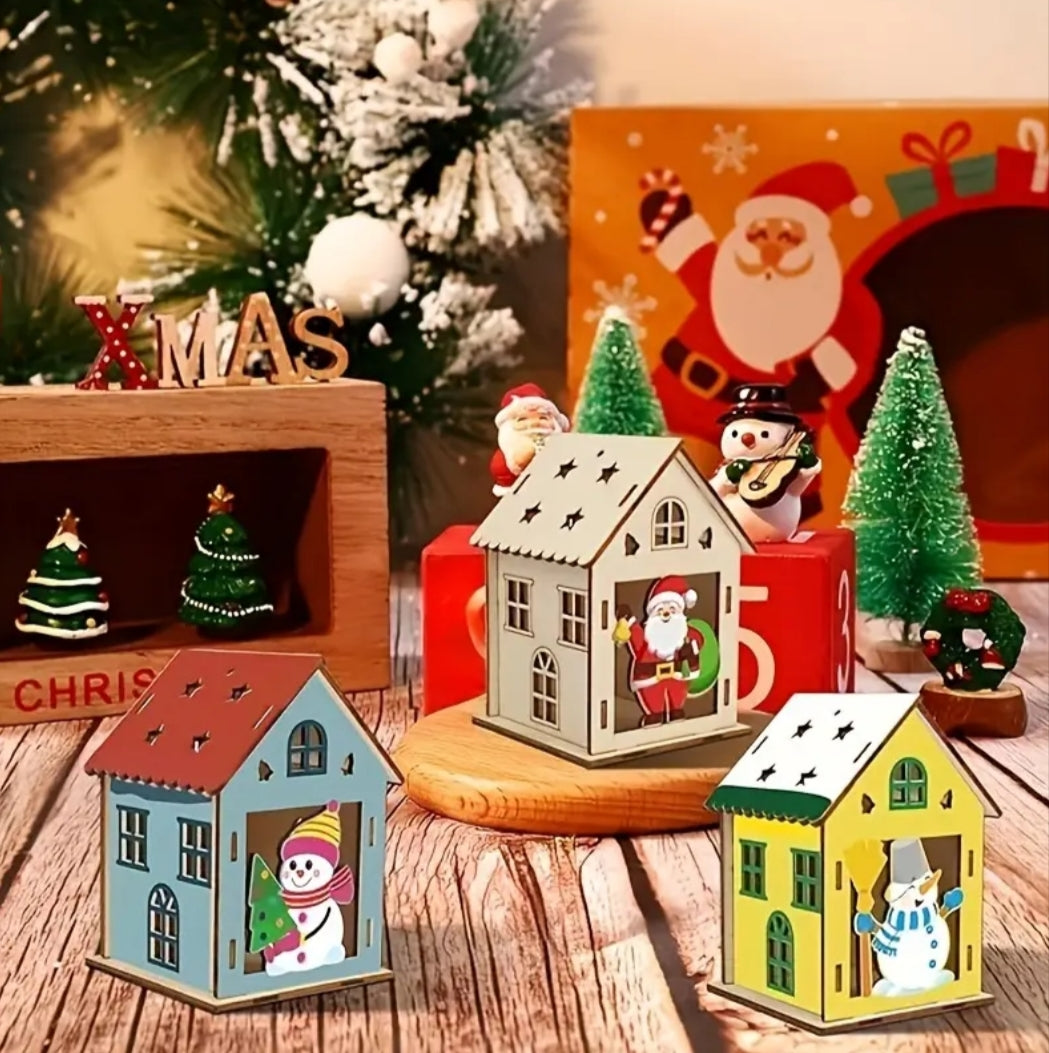 Kit Maisons en Bois à Personnaliser  Thème Noël